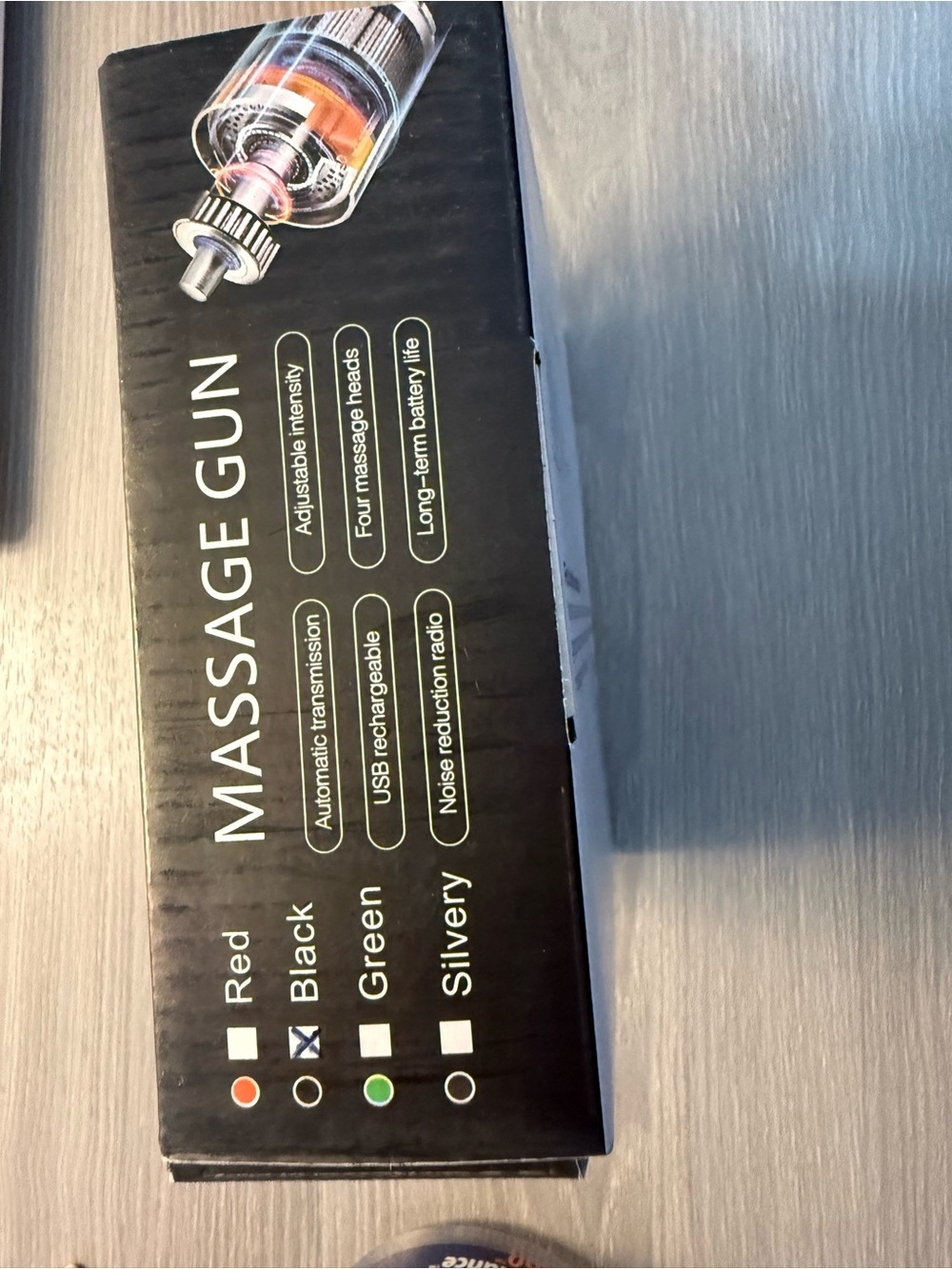 Black Massage Gun with Round Head - Picture 3 of 3
